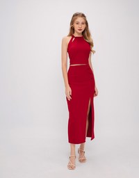 Qipao TOP with Halter Neck Cheongsam Qipao Design With Chinese Knot