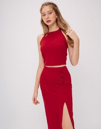 Qipao TOP with Halter Neck Cheongsam Qipao Design With Chinese Knot