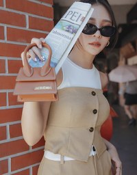 【Elecher's Design】Bra Padded Suit Vest Corset Top (with removable straps )
