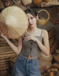 【Elecher's Design】Bra Padded Suit Vest Corset Top (with removable straps )