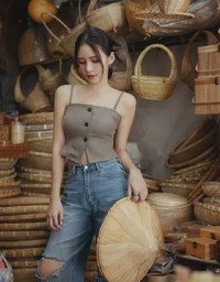 【Elecher's Design】Bra Padded Suit Vest Corset Top (with removable straps )