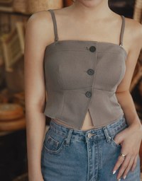 【Elecher's Design】Bra Padded Suit Vest Corset Top (with removable straps )
