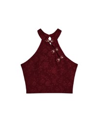 Qipao TOP Embossed Cheongsam Halter Neck Vest Cami Tank Top
