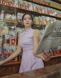 【Elecher's Design】Qipao SKORT Bottom Embossed Satin Cheongsam A-line Skorts