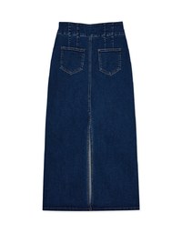 【Den!m LITE】Perfect Waistline Midi Skirt Extra High Waisted Denim Jeans Maxi Long Skirt With Slits