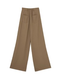 Skewed Single-Button Pleated Wide Trousers