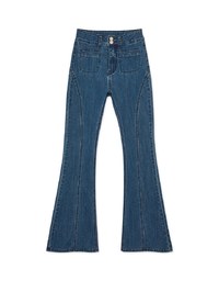 Fitted Bodycon Wrap Flared Jeans