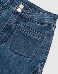 Fitted Bodycon Wrap Flared Jeans