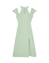 Qipao DRESS Cheongsam Collar Off Shoulder Slit Midi Dress