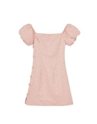 【Elecher's Design】Qipao DRESS 2WAY Embossed Off Shoulder Puff Sleeves Short Cheongsam Dress (with padding)
