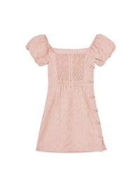 【Elecher's Design】Qipao DRESS 2WAY Embossed Off Shoulder Puff Sleeves Short Cheongsam Dress (with padding)