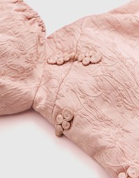 【Elecher's Design】Qipao DRESS 2WAY Embossed Off Shoulder Puff Sleeves Short Cheongsam Dress (with padding)