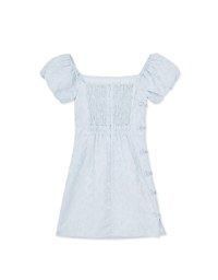 【Elecher's Design】Qipao DRESS 2WAY Embossed Off Shoulder Puff Sleeves Short Cheongsam Dress (with padding)