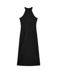 【Elecher's Design】Qipao DRESS Halter Cheongsam Maxi Dress with Slit and Bra Padded (with padding)