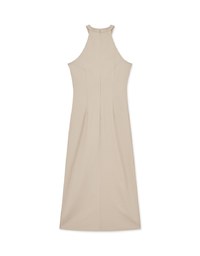 【Elecher's Design】Qipao DRESS Halter Cheongsam Maxi Dress with Slit and Bra Padded (with padding)