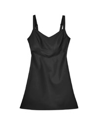 Matte Faux Leather Mini Dress(With Padding)