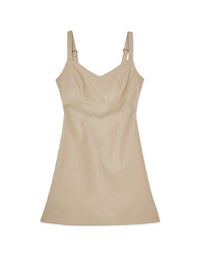 Matte Faux Leather Mini Dress(With Padding)