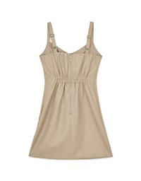 Matte Faux Leather Mini Dress(With Padding)