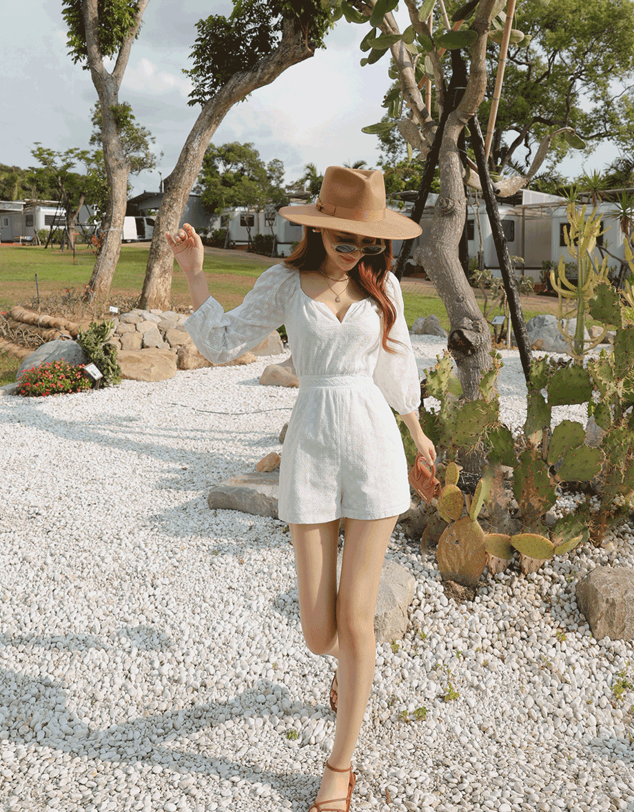 V-Neck Lace Jumpsuit