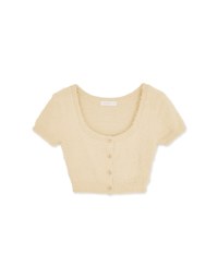 Soft Plush Button Short Sleeved Top