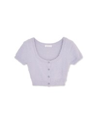 Soft Plush Button Short Sleeved Top