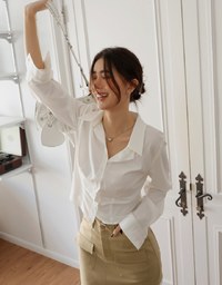 2Way Korean Style Slim Blouse Shirt