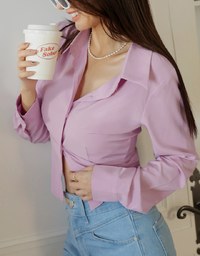 2Way Korean Style Slim Blouse Shirt
