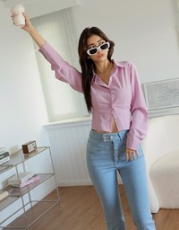 2Way Korean Style Slim Blouse Shirt