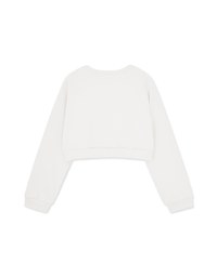 【Benefit】Embroidered Patch On Cropped Sweatshirt Top