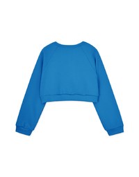 【Benefit】Embroidered Patch On Cropped Sweatshirt Top