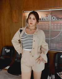 Textured Thick Crop Jacket Blazer