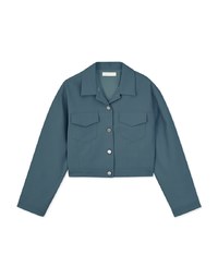 Textured Thick Crop Jacket Blazer