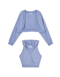 Two-Piece Layered Hooded Top
