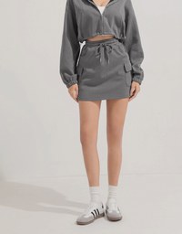 Casual Drawstring Cargo Style Skirt