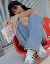 Sexy Side Cut Denim Jeans Wide Pants