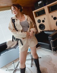 Textured Thick Wide Hem Shorts