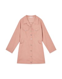 Edgy Smart Suede Buttoned Mini Dress