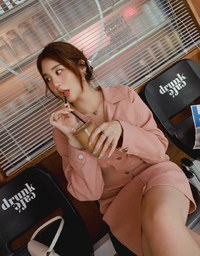 Edgy Smart Suede Buttoned Mini Dress