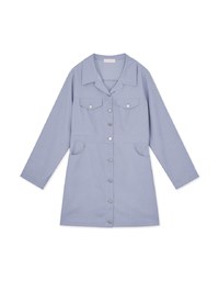 Edgy Smart Suede Buttoned Mini Dress
