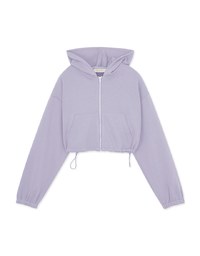 Casual Drawstring Cropped Hooded Blazer Jacket