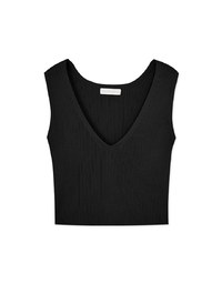 Wide Shoulder Striped Knit Vest