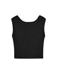 Wide Shoulder Striped Knit Vest