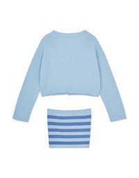 Set Wear With Knit Tube Top & Cardigan