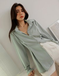 2Way Korean Style Slim Long Blouse Shirt