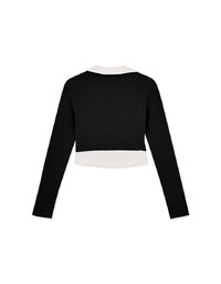Smart Lapel Slit Long Sleeve Top