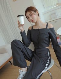 Off Shoulder Buttoned Top