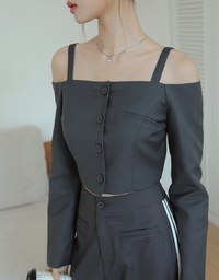 Off Shoulder Buttoned Top