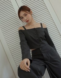 Off Shoulder Buttoned Top