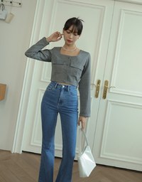 Elegant Square Neck Shirt Top