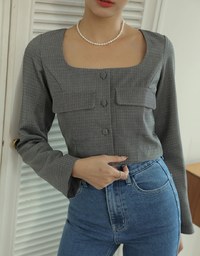 Elegant Square Neck Shirt Top